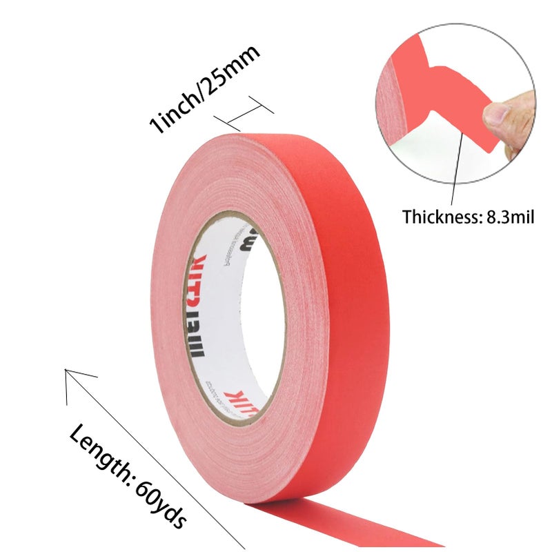 WELSTIK 1 Pack Red Gaffers Tape,1" X 60 Yards -Gaffers Tape Used for Film,Studio and TV Shooting,Theater,Stage Production,Automotive Industry,Sports Production,Non-Reflective, Easy to Rip - Image 2